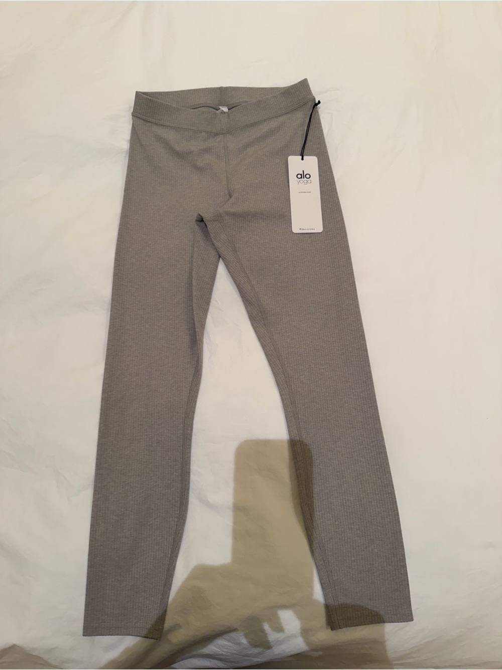 ALO Yoga Ribbed Light Gray Leggings